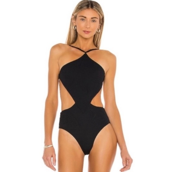 FELLA Other - NEW FELLA Sabath One Piece Swimsuit Monokini Waist Cutout Halter Strap Black